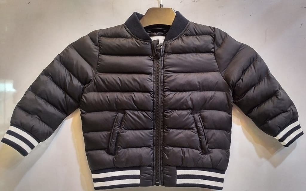Kids Varsity Striped-Rib Down Puffer Bomber